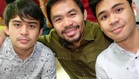 Tidak hanya makan bersama sang istri, ia juga kerap hang out bersama dua putranya, Jimuel dan Michael. Foto: Instagram mannypacquiao