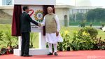 Jokowi dan PM India Bermain Layang-layang di Monas