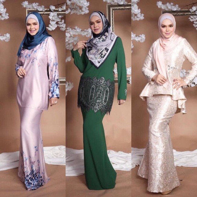 Dengan tubuh yang sudah langsing, Siti Nurhaliza pun menjadi model untuk koleksi Lebaran dari brand busana muslimnya, Creación by Siti Nurhaliza. Foto: Instagram/ctdk