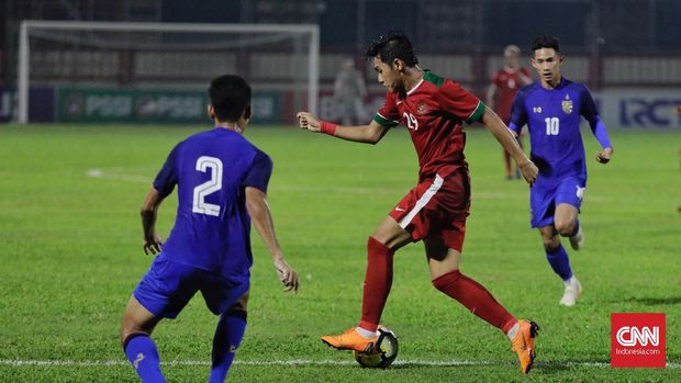 Septian David Maulana mencetak gol keunggulan Timnas Indonesia U-23.