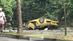 Brak! Lamborghini Terguling dan MINI Ringsek