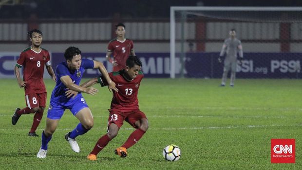 Timnas Indonesia U-23 kalah 1-2 dari Thailand pada laga persahabatan di Stadion PTIK.