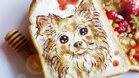 Roti panggang yang satu ini bergambar anak anjing yang menggemaskan. Pantas saja Bell punya pengikut sebanyak 29.5 ribu di Instagram.  Foto: Instagram bellchan_cooking_bento