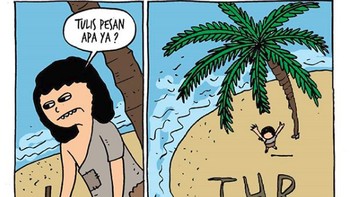 Terdampar di pulau pun masih ngarepin THR. Foto: Istimewa