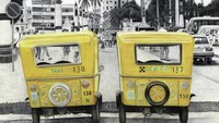 Menggunakan tambahan pensil warna, Ashkowski mengabadikan dua buah taksi yang sedang menunggu penumpang di Havana, Kuba. Istimewa/Boredpanda.