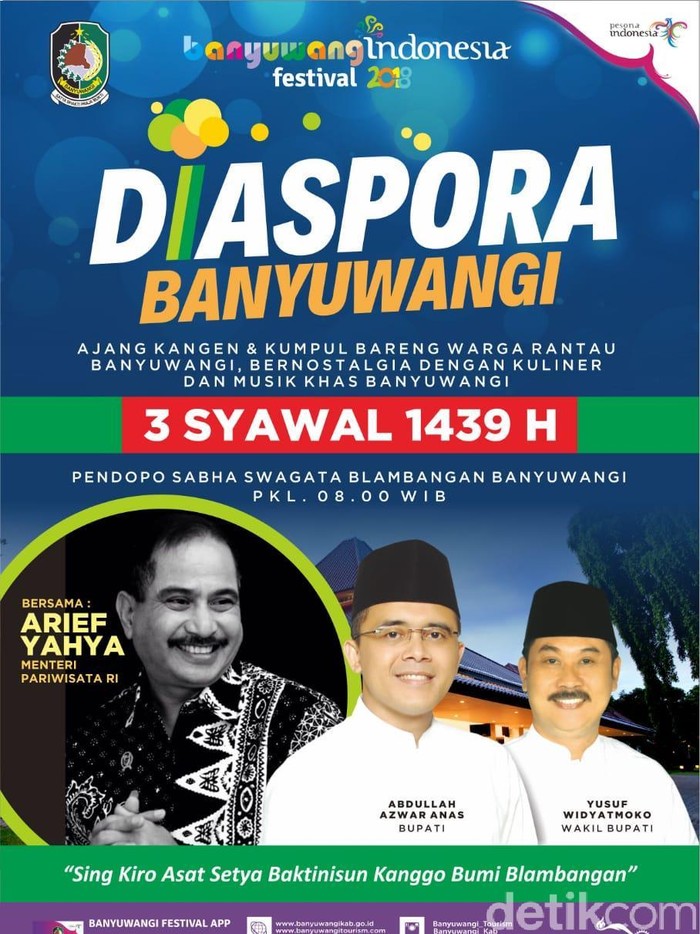 Pasca Lebaran, Menpar akan Hadiri Diaspora Banyuwangi