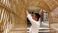 Seniman Cheng Tsung Feng menemukan inspirasi dalam perangkap ikan, alat memancing kuno Taiwan yang terbuat dari bambu dan rotan. Istimewa/Inhabitat.