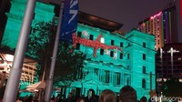 Museum Sydney Australia juga dilukis dengan animasi warna-warni. Cantik sekali! (Rivki/detikTravel)