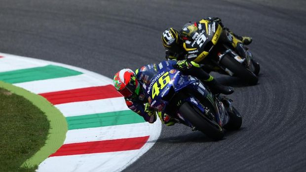 Valentino Rossi harus berjuang keras untuk menempati podium di MotoGP Italia 2018.