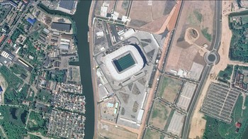Stadion Kaliningrad ini memiliki nama lainnya, Arena Baltika. Stadion ini berada hanya 45 kilometer dengan perbatasan Polandia. Foto: Dok. Russian Space agency