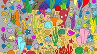 Dari sekian banyak hewan laut di gambar ini, hanya ada satu ekor ikan. Coba temukan! Facebook: Gergely Dudas - Dudolf  