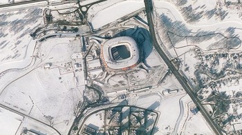 Stadion The Mordovia yang berada di Saransk bisa dinikmati oleh 44.442 pasang mata saat pertandingan Piala Dunia 2018 berlangsung. Foto: Dok. Russian Space agency