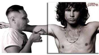 Mencukur bulu ketiak Jim Morrison di album The Doors. Foto: instagram.com/igor.lipchanskiy