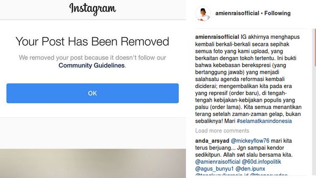 Heboh Soal IG: Akun Ustaz Somad Di-Suspend, Foto Amien-Rizieq Dihapus