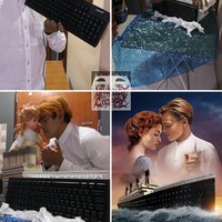Poster Titanic diparodikan dengan cara yang kocak oleh pria 28 tahun itu. Foto: Facebook/Instagram Lowcost Cosplay