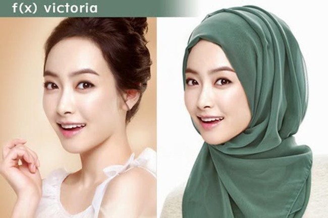 Begini saat Victoria F(x) pakai hijab. Senyumannya bikin adem. Foto: Blog doubleddodewii
