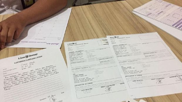 Bukti laporan penumpang ke pihak Lion Air