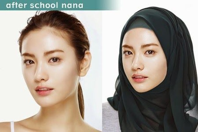 Bagaimana perasaanmu jika sahurnya ditemani dengan Nana After School yang memakai hijab hitam ini? Foto: Blog doubleddodewii