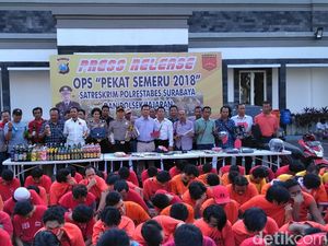 Operasi Pekat, Polisi Amankan 2.948 Tersangka di Surabaya