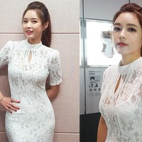 Namun dengan riasan yang lebih tebal dan tanpa poni, Ji Eun terihat lebih dewasa dari penampilannya di serial Unknown Woman. Foto: Instagram