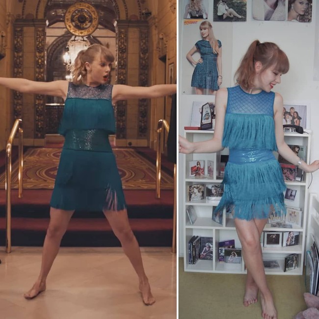 Wanita 20 tahun itu lantas mendesain kostum sendiri lalu meminta bantuan neneknya untuk menjahitkan. Foto: Instagram/@teatimetay13