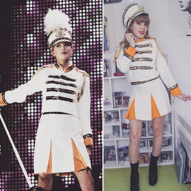 Sejak itu, Lotte mulai berkreasi membuat kostum mirip busana Taylor Swift sembari mengikuti kelas menjahit. Sudah ada belasan busana yang dibuatnya. Biasanya proses pembuatan memakan waktu seminggu hingga berbulan-bulan tergantung tingkat kesulitannya. Foto: Instagram/@teatimetay13