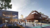 Perombakannya akan menggunakan skema mixed-use yang bertujuan untuk mengimbangi karbon melalui pemasangan panel surya, penampung air hujan, dan pemanas geothermal serta sistem pendingin. Inhabitat.com/Lucy Wang.