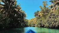 Kamu yang mudik ke Pacitan punya tempat kekinian cantik untuk liburan, namanya Sungai Maron. Sepanjang sungai ini ditumbuhi dengan pohon kelapa dan disebut-sebut sebagai  Sungai Amazon Indonesia. (agungmreza/Instagram)