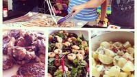 Wah, begini keseruan sang suami dan anggota keluarga lainnya saat sedang BBQ di rumah. Ada lamb chop, sosis panggang hingga salad udang. Foto: Instagram gracenat