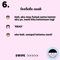 Hanya di read saja tanpa membalas pesanmu, berarti si dia super cuek. Foto: Instagram @koplak.ngakak