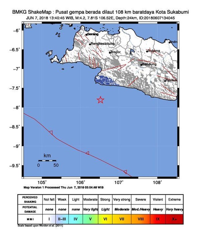 Gempa 4,2 SR Guncang Sukabumi