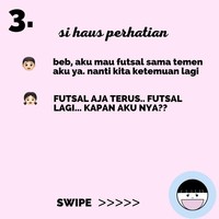 Si haus perhatian, yang terkesan cemburu dengan futsal pacarnya. Foto: Instagram @koplak.ngakak