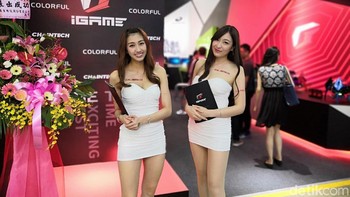 Booth Babes merupakan istilah bagi para SPG cantik yang ada di event-event teknologi. (Foto: detIkINET/Muhamad Reza Sulaiman)