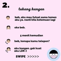 Kalau pacarmu setiap beberapa menit selalu menghubungimu, berarti dia termasuk tipe yang tukang kangen. Foto: Instagram @koplak.ngakak