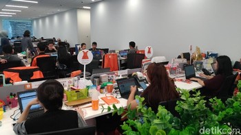 Dengan semua fasilitas yang disediakan, karyawan Shopee diharapkan bisa fokus bekerja dan melayani para pelanggan Shopee sepenuh hati. Foto: Moch Prima Fauzi/detikINET