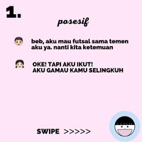 Tipe posesif yang selalu mengikuti kemana perginya pacar. Foto: Instagram @koplak.ngakak