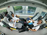 BNI juga memberangkatkan peserta mudik yang menggunakan pesawat terbang dari Stasiun Kereta Bandara BNI City di Kawasan Dukuh Atas, Jalan Jenderal Sudirman, Jakarta, Jumat (8/6/2018) / dok. BNI