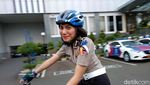 Segar! Intip Polwan-polwan Cantik Ngabuburit Sambil Gowes