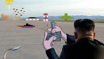 Kim Jong Un pun dijadikan objek. (Foto: Instagram/lucaslevitan)