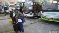 Dilokasi ini dilepas 1.000 pemudik menggunakan 24 armada bus. Dok.BPJSTK