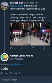 Netizen Tanya soal Mudik Berbalas 'Bodo', Ini Penjelasan AP II
