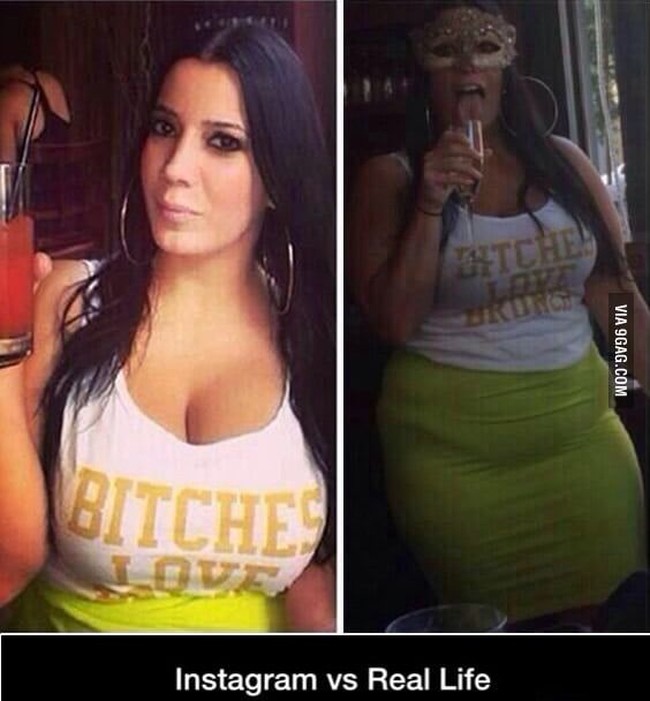 Meski aslinya tidak selalu bersikap manis, wanita akan memasang foto profil di mana mereka terlihat elegan. Foto: omasrdz3/9gag  