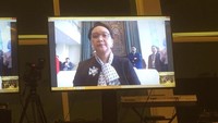 Saat Menlu Retno melakukan video conference dengan pihak media di Indonesia (Foto: Parastiti Kharisma Putri/detikcom)
