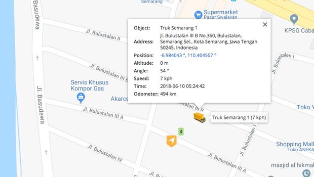 GPS Tracking posisi truk 