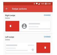 Gmail Swipe Function on Android Can Be Selected