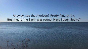 Omong-omong, kalian lihat garis horizon itu? Cukup datar kan. Tapi, kudengar Bumi itu bulat. Apakah saya sudah dibohongi? tulisnya dalam sebuah unggahan di media sosial Imgur. Foto: Imgur/Greg Pagel