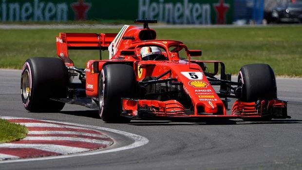 Sebastian Vettel mampu mempertahankan posisi start terdepan hingga finis di F1 GP Kanada. (