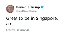 Trump sempat menuliskan kicauan di akun Twitter resminya mengenai perasaannya menjelang pertemuan tingkat tinggi dengan pemimpin Korea Utara tersebut di Singapura. @realDonaldTrump/Twitter.com/via Reuters.
