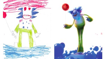 The Monster Project mendatangi sekolah dasar dan meminta para siswa menggambar monster. Foto: themonsterproject.org