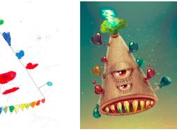 Keren! Ketika Monster Imajinasi Anak Diolah Desainer Grafis